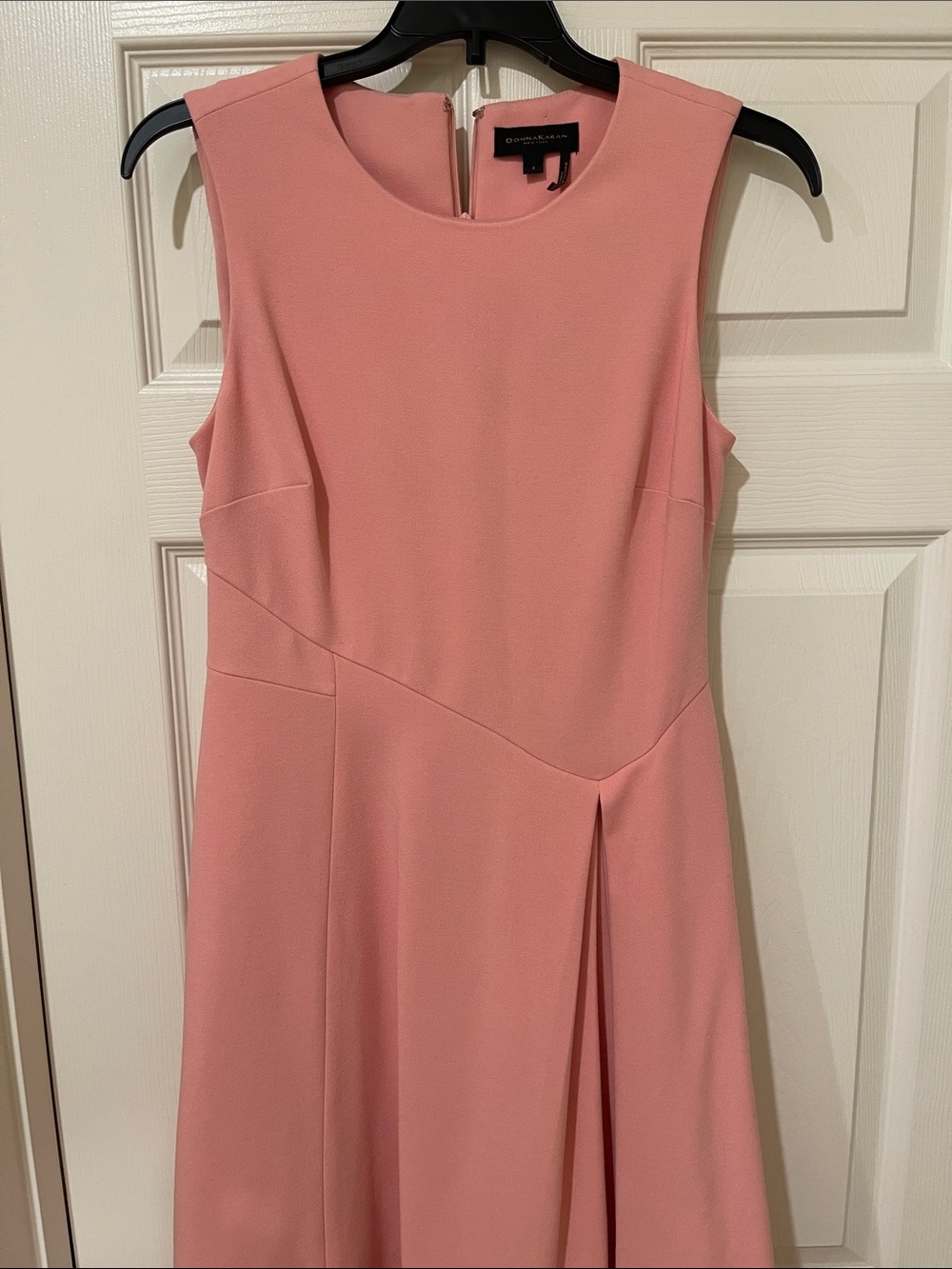 Donna Karan Blush Pink Sleeveless Fit-and-Flare Dress
